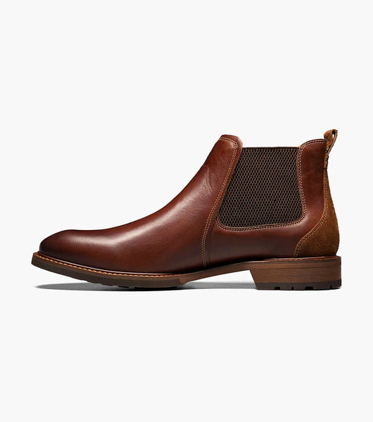 Florsheim Men's Lodge Plain Toe Gore Boot, Chestnut