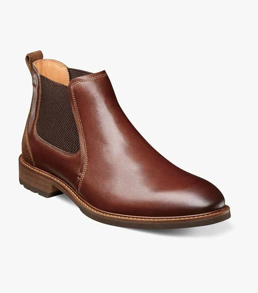 Florsheim Men's Lodge Plain Toe Gore Boot, Chestnut